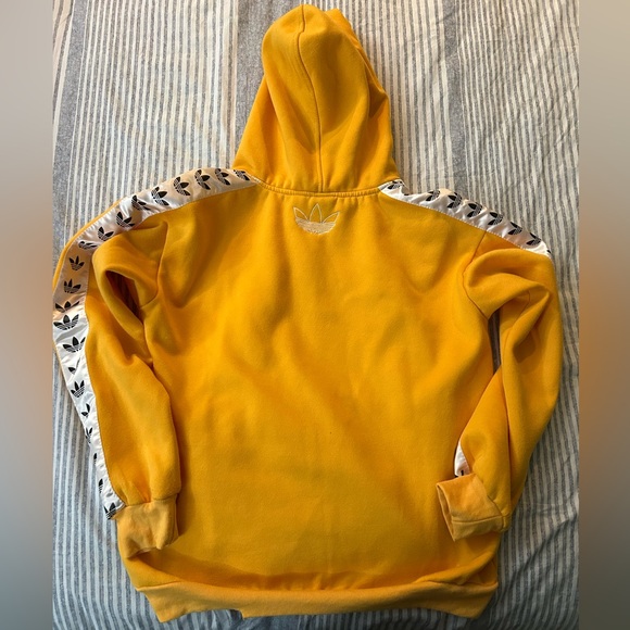 Adidas Yellow Tape Logo Hoodie Yellow Mens Medium - Picture 3 of 5